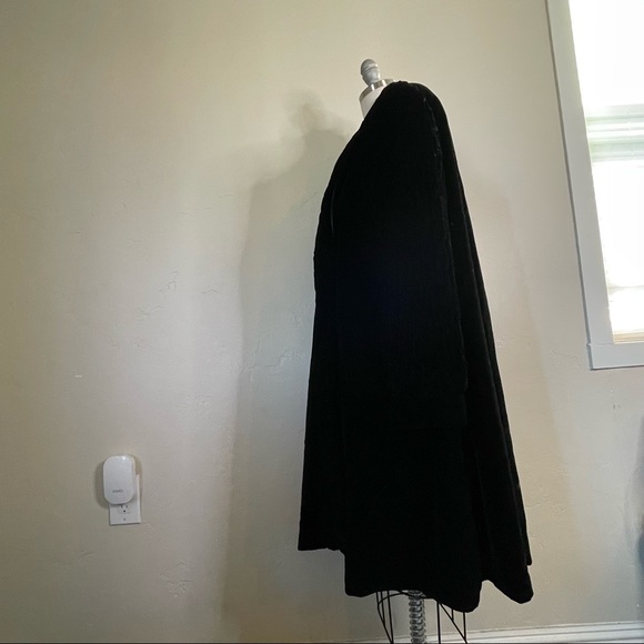 GENESIO Black VELVET coat SZ Medium - Picture 5 of 9